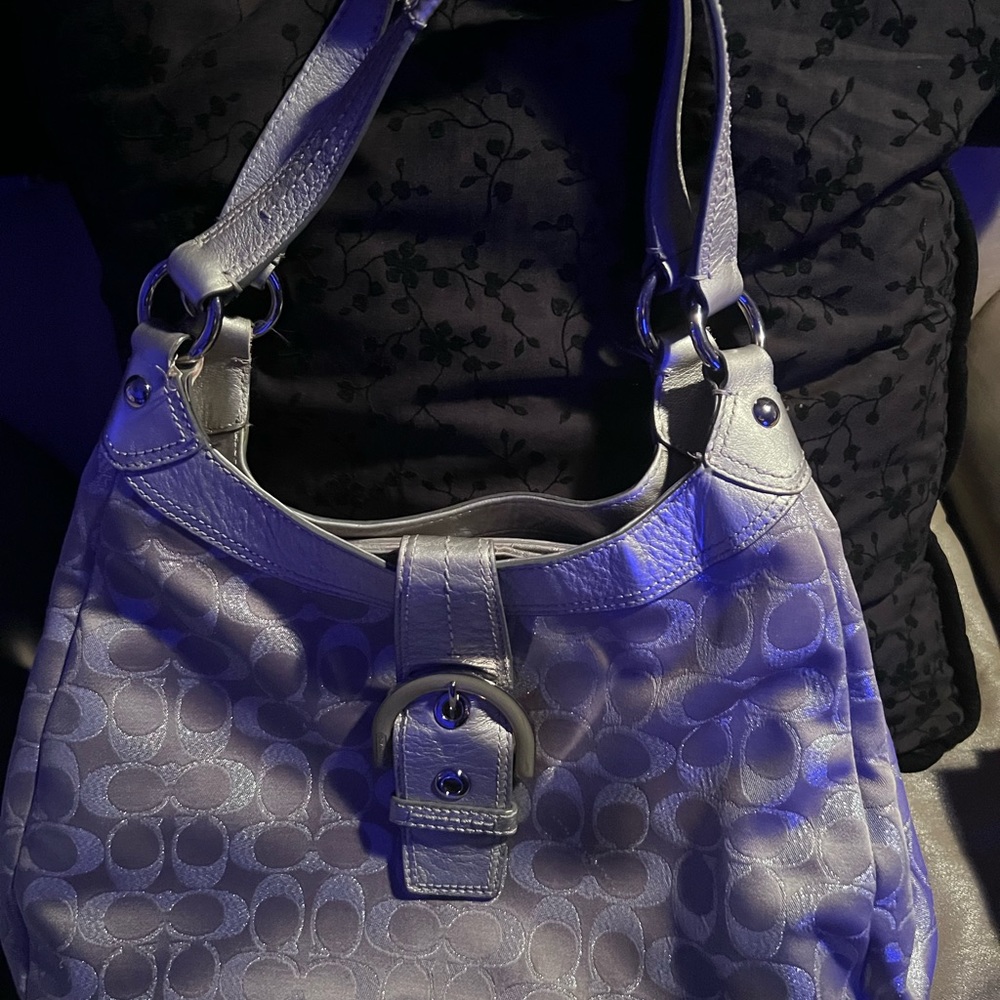 PRICE DROP! Coach Handbag. 3 sections, middle zipper, snap buckle closure.